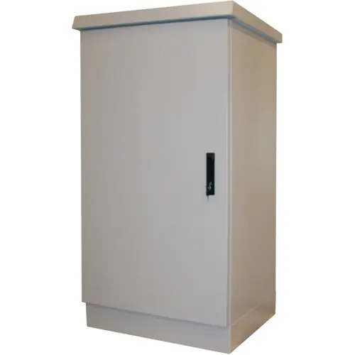 Außenschrank, 18 HE, ohne Sockel, einwandig, eintürig, (H x B x T) 900 x 700 x 600 mm, IP55, Aluminium, lichtgrau, 12349-011 Billig