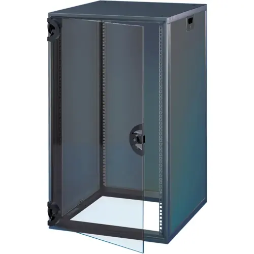 Beliebt Schrank, 43 HE, mit verglaster Tür und Rückwand, (H x B x T) 1967 x 553 x 600 mm, IP20, Stahl, schwarzgrau, 15230-024