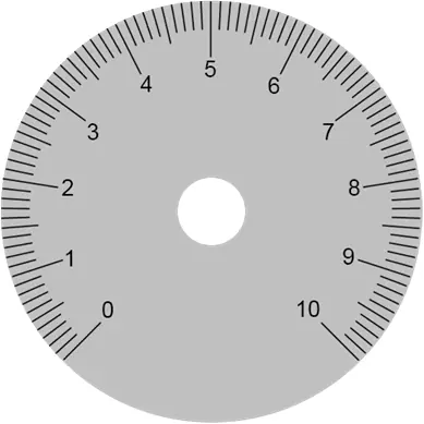 Zertifiziert Skalenscheibe, Ø 31 mm, 0-10, 270°, für Achsen bis 10 mm, 060.16.010