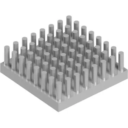 Zertifiziert Stiftkühlkörper, (L x B x H) 29 x 29 x 10 mm, 5.7 bis 2.5 K/W, Aluminium natur, 10006858