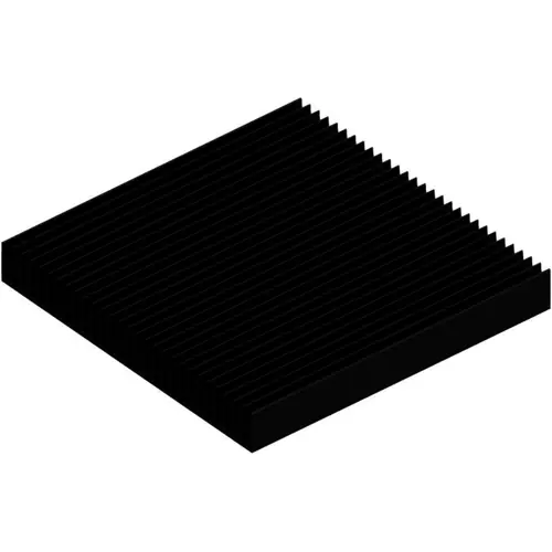 Abverkauf Strangkühlkörper, (L x B x H) 200 x 200 x 25 mm, 1.65 bis 0.7 K/W, Schwarz eloxiert, 10019981
