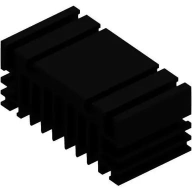 Zertifiziert Strangkühlkörper, (L x B x H) 50 x 96 x 41 mm, 2 bis 0.7 K/W, Schwarz eloxiert, 10019422