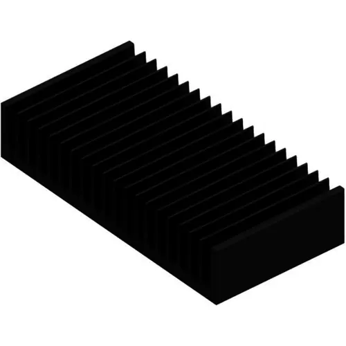 Zertifiziert Strangkühlkörper, (L x B x H) 100 x 200 x 40 mm, 1.05 bis 0.45 K/W, Schwarz eloxiert, 10020503
