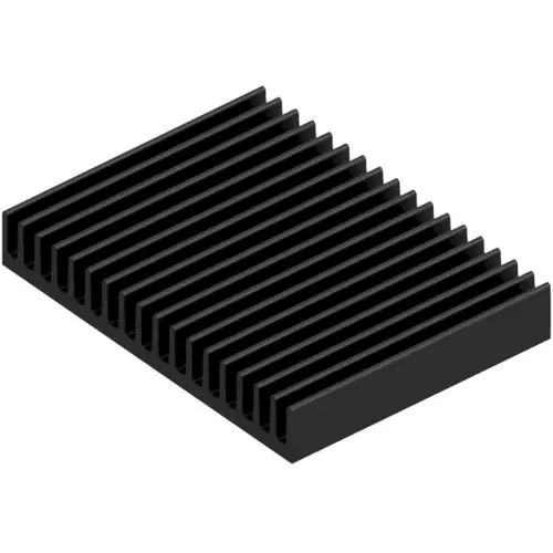 Zertifiziert Strangkühlkörper, (L x B x H) 75 x 100 x 15 mm, 3.4 bis 1.9 K/W, Schwarz eloxiert, 10022632