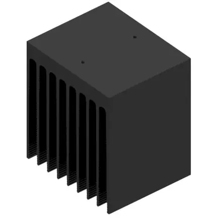 Abverkauf Strangkühlkörper, (L x B x H) 75 x 90 x 100 mm, 0.9 bis 0.4 K/W, Schwarz eloxiert, 10020943