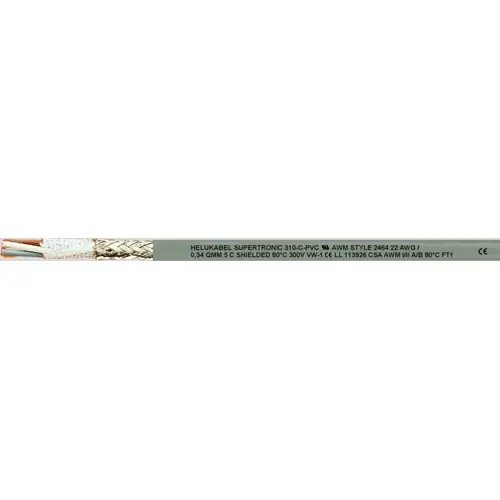 Abverkauf PVC Steuerleitung SUPERTRONIC 310-C-PVC 2 x 0,34 mm², AWG 22, geschirmt, grau, 49942
