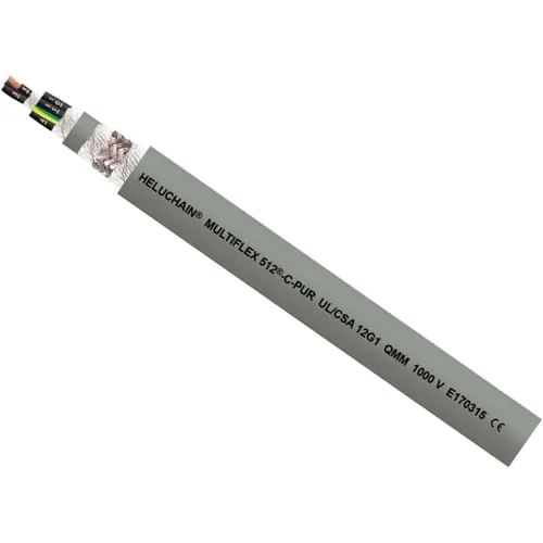 Abverkauf PUR Steuerleitung HELUCHAIN MULTIFLEX 512-C-PUR UL/CSA 5 G 0,5 mm², AWG 20, geschirmt, grau, 21633