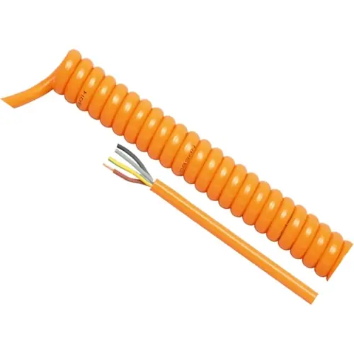 Zertifiziert PUR Spiralkabel 5 G 2,5 mm², AWG 14, ungeschirmt, orange, 85501