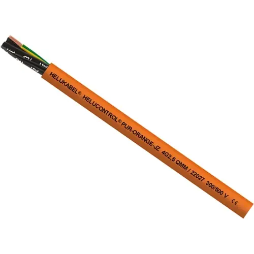 Wochenendangebot PUR Anschlusskabel HELUCONTROL PUR-ORANGE 4 G 1,0 mm², ungeschirmt, orange, 22008
