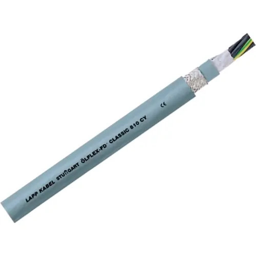 Zertifiziert PVC Anschluss- und Steuerleitung ÖLFLEX CLASSIC FD 810 CY 4 G 0,75 mm², AWG 19, geschirmt, grau, 0026221
