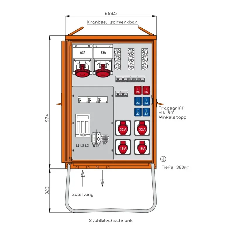 Walther Werke Verteilerschrank DEM100-V1 Nur Für Kurze Zeit