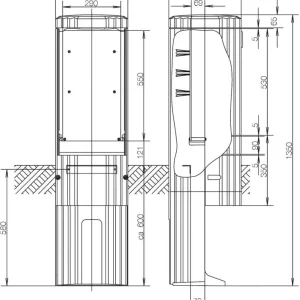 ABN Freiluftsäule M-Platte SL135P Geprüft